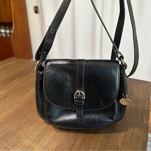Black Leather Crossbody Bag